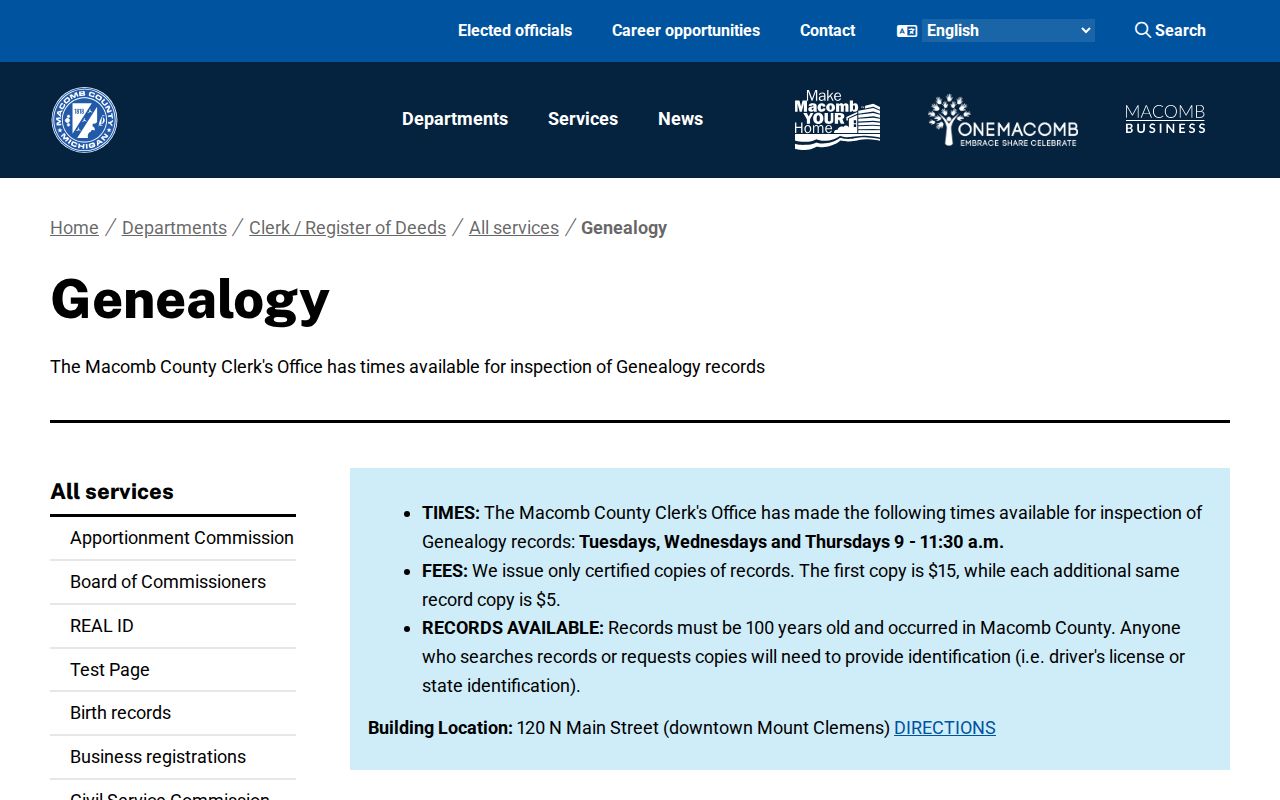 St. Clair Shores previous residents research through Macomb County genealogy access
