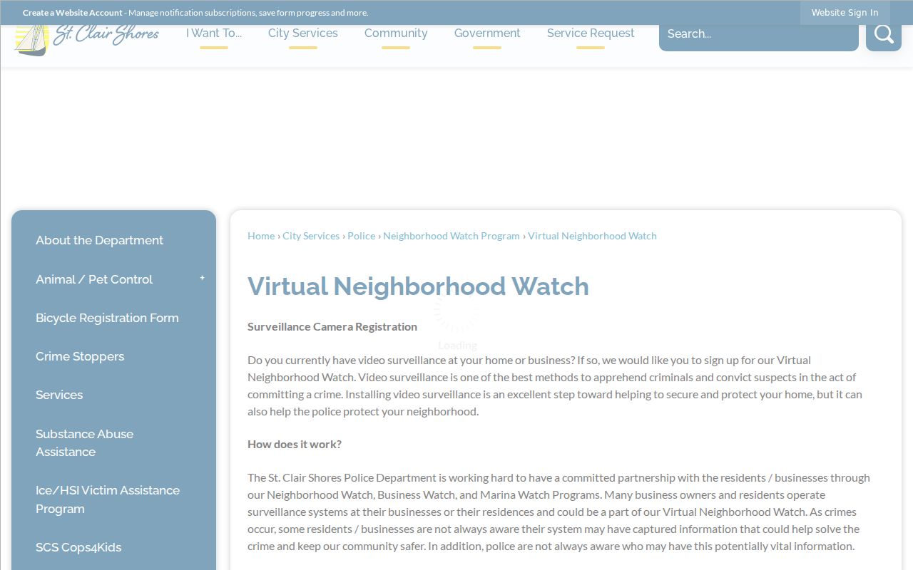 St. Clair Shores neighbors reference image for the city Virtual Neighborhood Watch program source